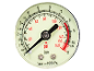 Manometer die de druk in psi en bar aangeeft.