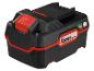 Batterie d'outil électrique noire et rouge avec indicateur de charge et logo X20V Team.