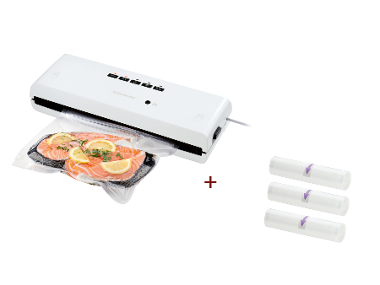 SILVERCREST® Machine sous vide blanche + 3 rouleaux de film étroits