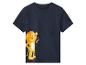 T-shirt enfant bleu marine avec un lion jaune et le mot 'HELLO !'.