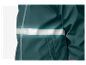 Veste vert foncé avec bande réfléchissante.
