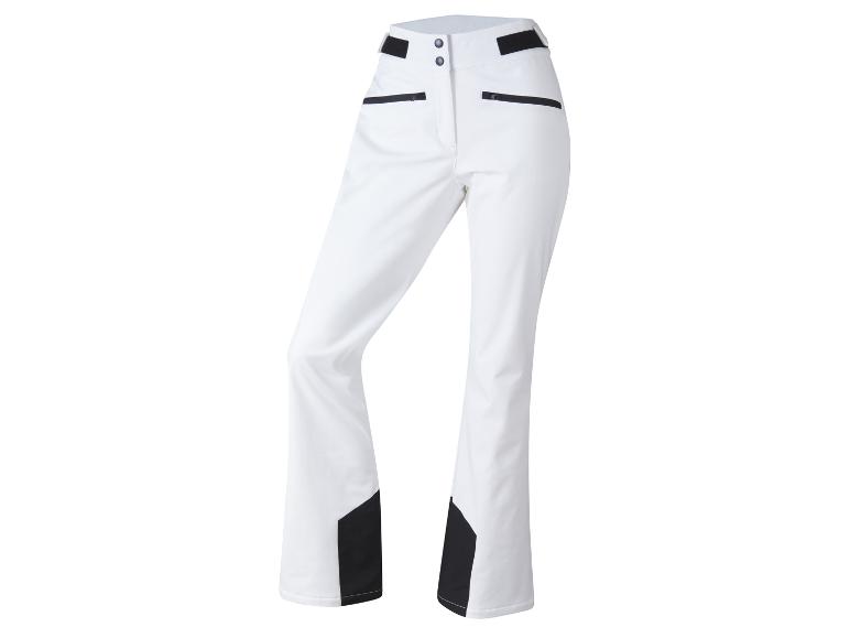Pantalon de ski blanc avec des détails noirs.