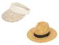 Visière en paille beige et chapeau de paille avec ruban noir