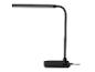 Zwarte LED-bureaulamp met flexibele arm en rechthoekige voet