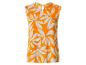 Haut sans manches à motif floral orange et blanc