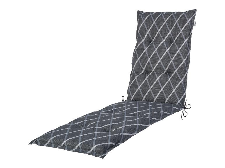 Coussin de chaise longue gris à motif quadrillé