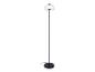 Moderne staande lamp met een transparante glazen kap.
