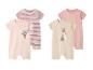 Baby rompers: kangoeroe, koala en strepen print.