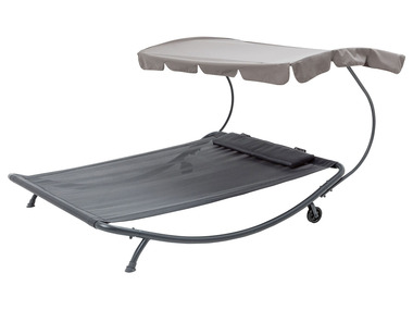 FLORABEST® Chaise longue en aluminium, avec pare-soleil