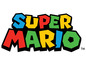 Le logo Super Mario avec une police de caractères colorée.