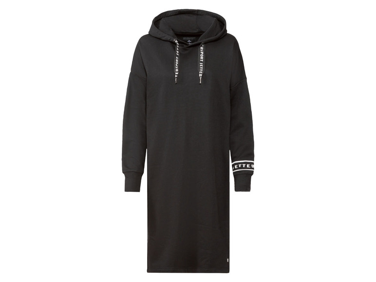 Robe sweat-shirt noire avec le logo 'Sport Letter'.