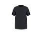 T-shirt noir à manches courtes avec un petit logo sur la manche.