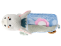 Adorable âne en peluche gris avec miroir et éléments de jeu.