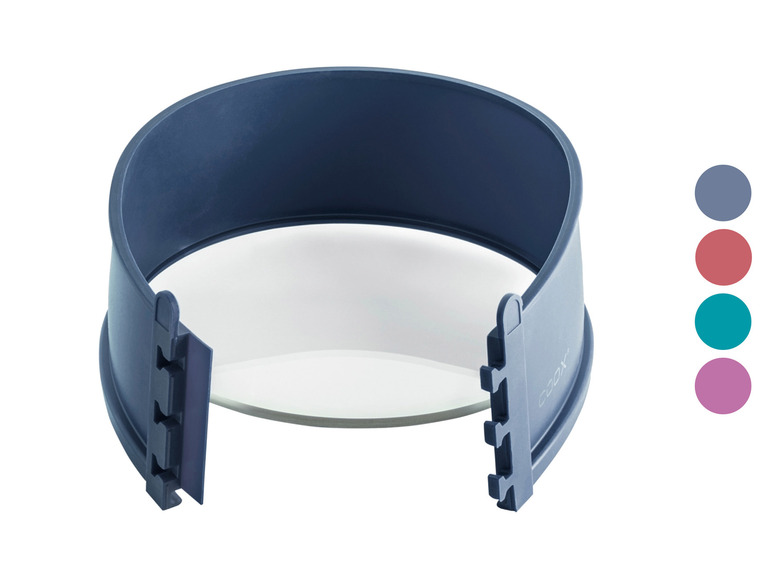 Un moule à gâteau Coodo bleu.