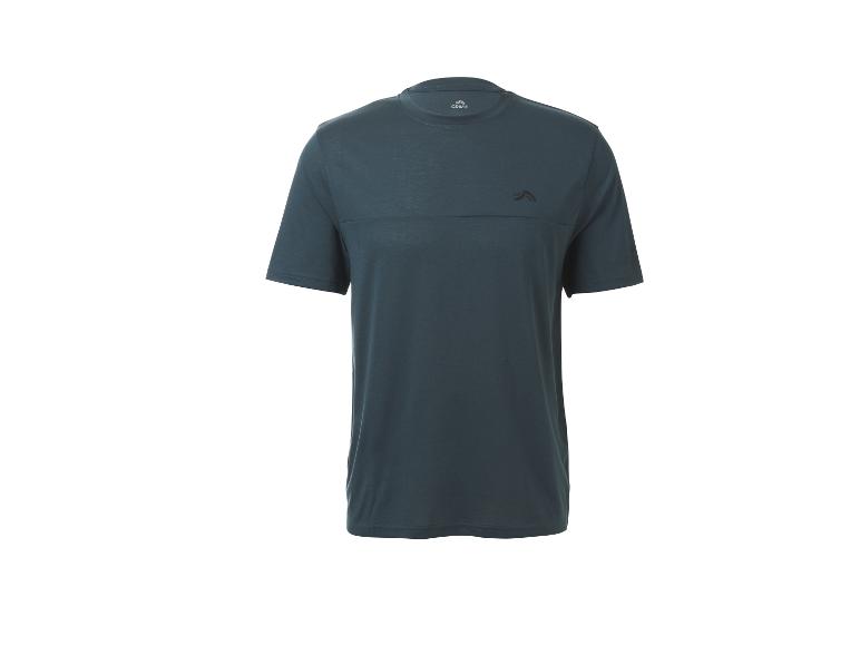 Donkerblauw heren sport T-shirt met logo op de borst