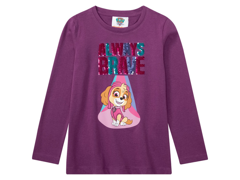 Aller en mode plein écran Shirt à manches longues pour fillettes avec motif imprimé et paillettes réversibles - Photo 3