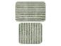 Tweedelige badmatset met groene en witte strepen