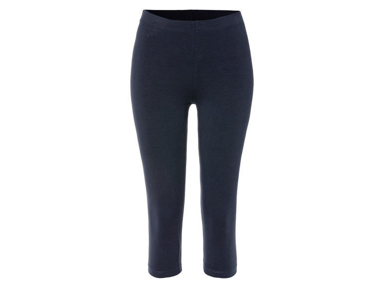 Donkerblauwe capri-leggings voor dames.
