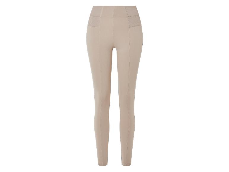 Beige leggings met hoge taille.
