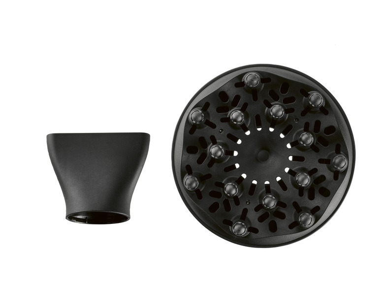 Een ronde diffuser en een dunne concentrator voor een föhn.