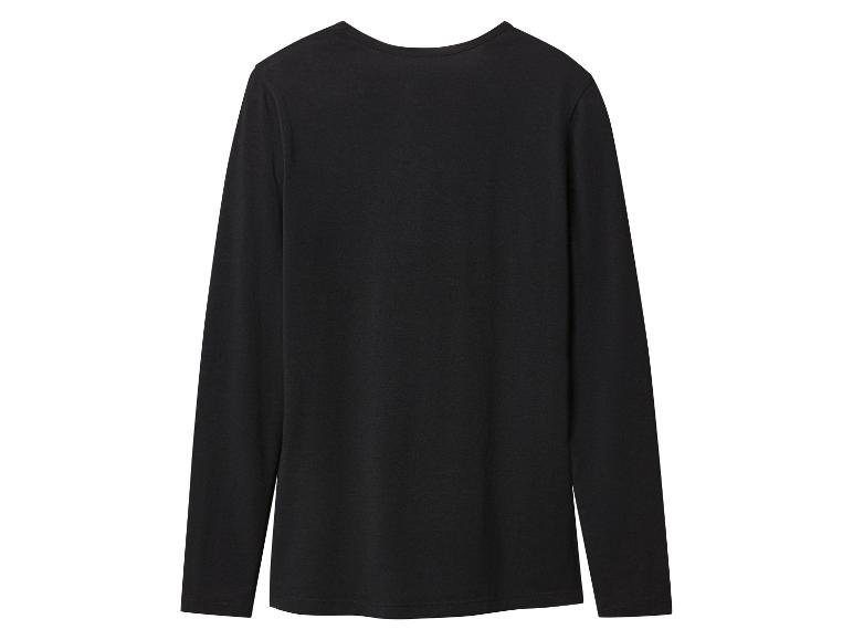 T-shirt noir à manches longues et col rond, vue de dos
