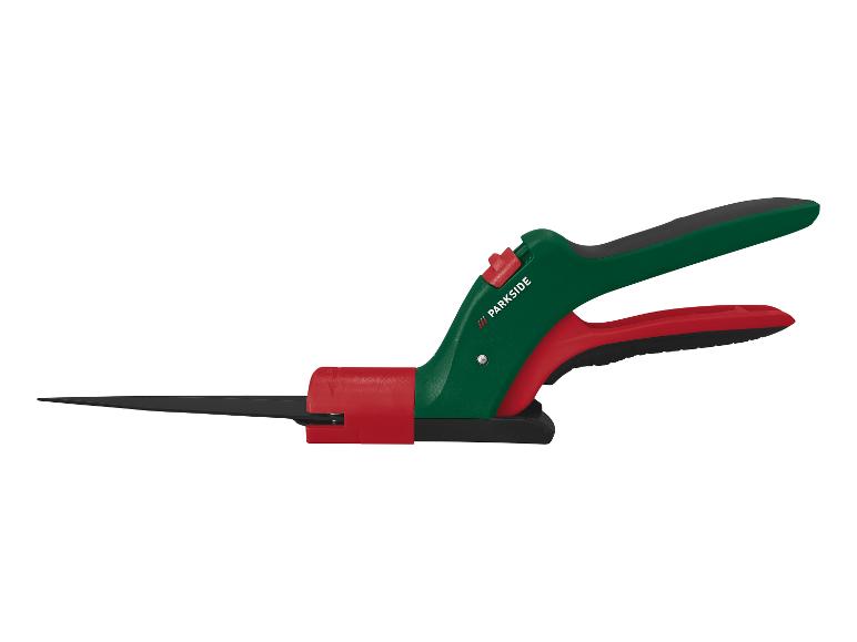 PARKSIDE grasschaar in groen en rood met zwarte messen.