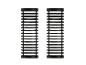 Twee zwarte haarrollers.