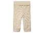 Beige geribbelde babybroek met brede tailleband
