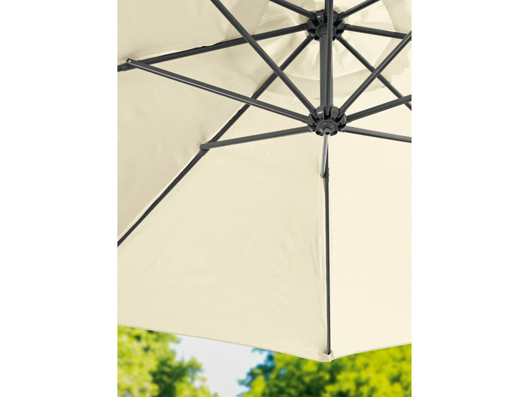 Ga naar volledige schermweergave: Zwevende parasol Ø 3 m crème LIVARNO home - afbeelding 6