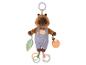 Jouet d'éveil en peluche capybara avec anneaux de dentition et accessoires.