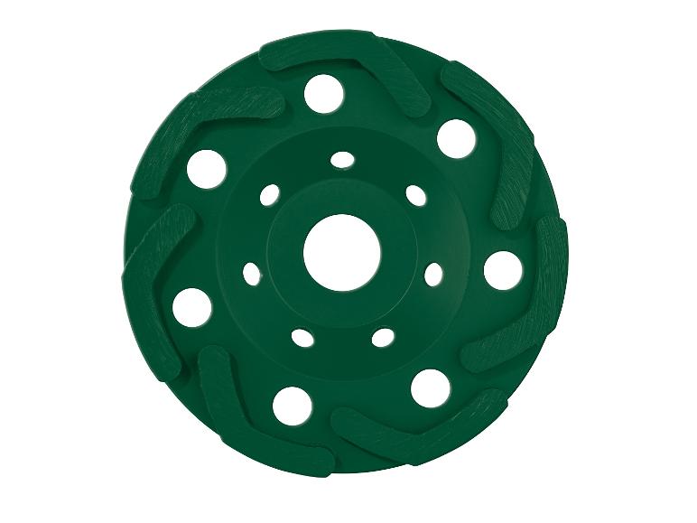 Groene schuur- en slijpschijf voor gereedschap.