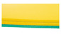 Un tapis en mousse jaune et vert.