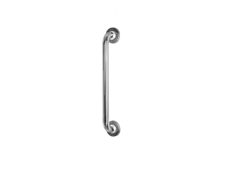 Een elegante, verchroomde metalen deurgreep.