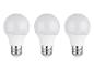 Drie witte LED-lampen op een witte achtergrond.