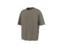 T-shirt oversize vert olive uni à manches courtes et col rond.
