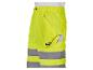 Pantalon de travail Parkside jaune fluo avec bandes réfléchissantes.