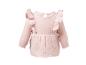 Roze baby top met lange mouwen, ruches en ronde hals