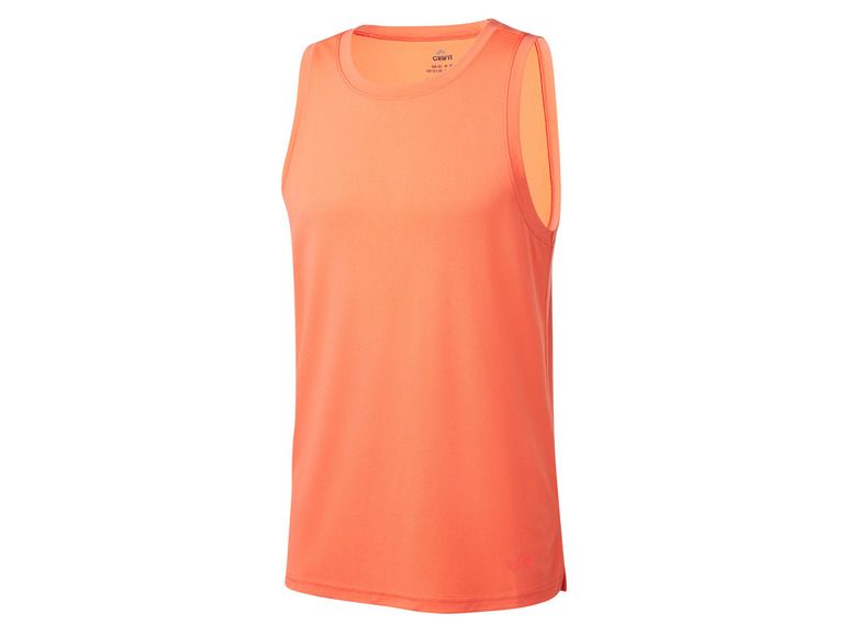 Un débardeur orange Crivit pour le sport.