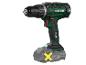 Parkside X 20V Team accuboormachine met een zwarte boorkop en groene behuizing.