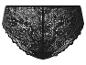 Culotte taille haute en dentelle noire.