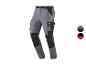 Pantalon de travail homme gris et noir avec poches et renforts aux genoux.