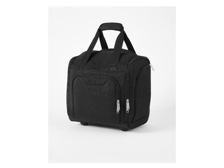 Sac de voyage noir à roulettes avec poignées de transport