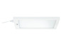Een witte LED-lamp met snoer voor onder de kast.