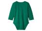 Groene baby romper met lange mouwen, achteraanzicht