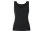 Zwarte tanktop met kanten V-hals.
