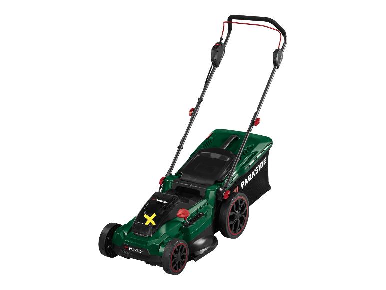 Parkside grasmaaier: krachtig, groen-zwart design.