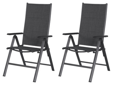 Relaxstoelen aluminium antraciet set van 2 LIVARNO home Toronto