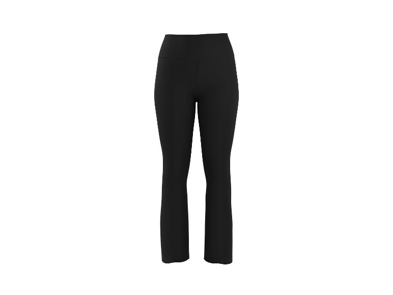Zwarte high-waist yogabroek met licht uitlopende pijpen.