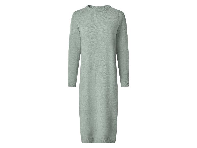 Gebreide jurk met lange mouwen in lichtgroene kleur