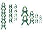 Assortiment de serre-joints en plastique vert Parkslide de différentes tailles.